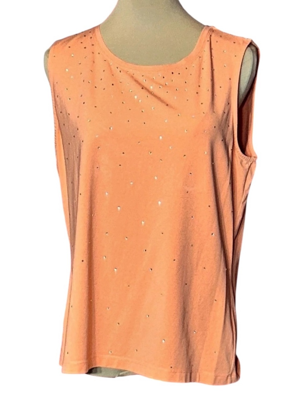 Liz Claiborne Rhinestone Tank Top in Orange Size Large